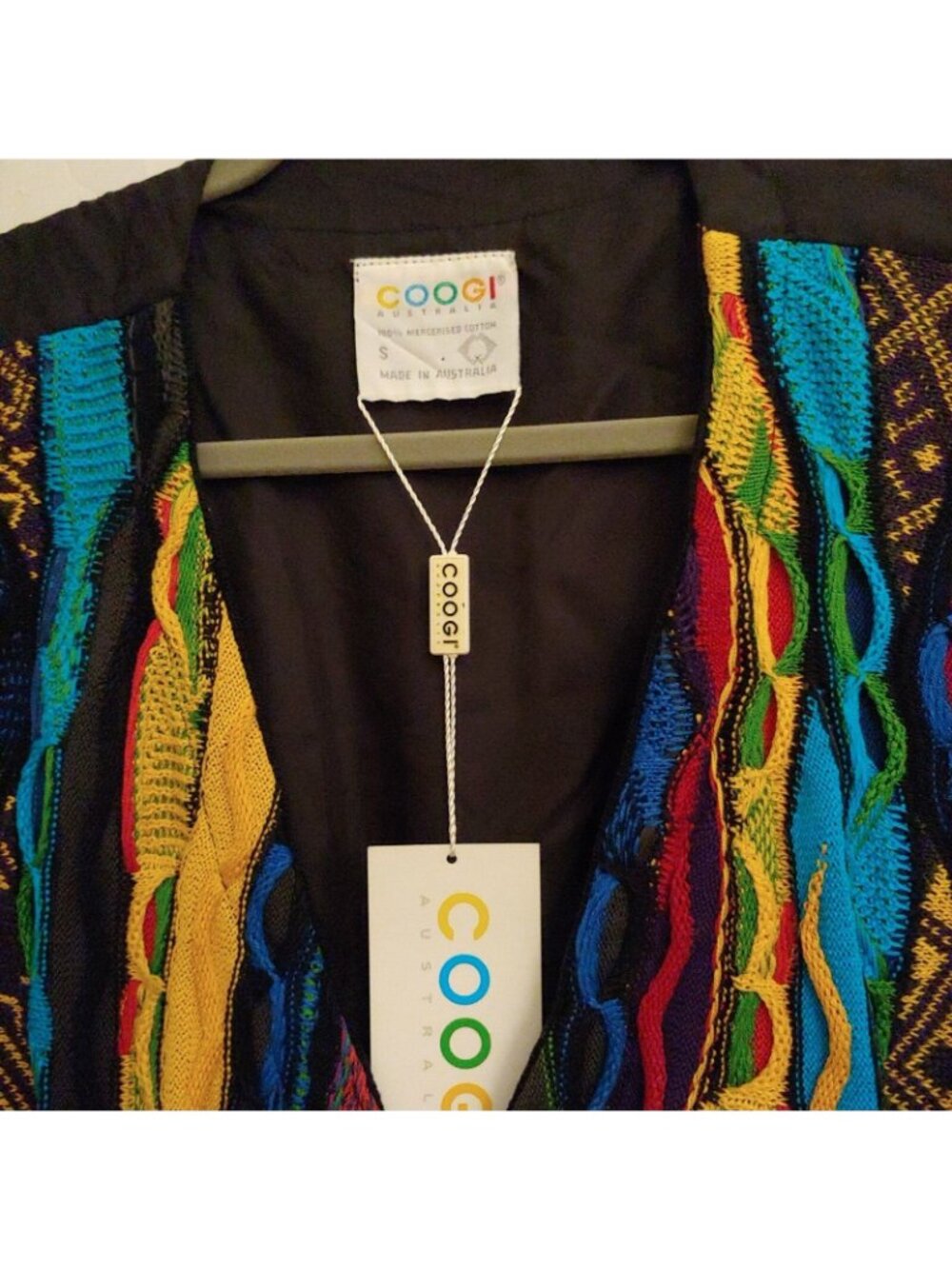 Coogi Womens Sweater Vest Colorful 3D Knit Mercerized Cotton 90s Hip Hop S - Picture 7 of 13
